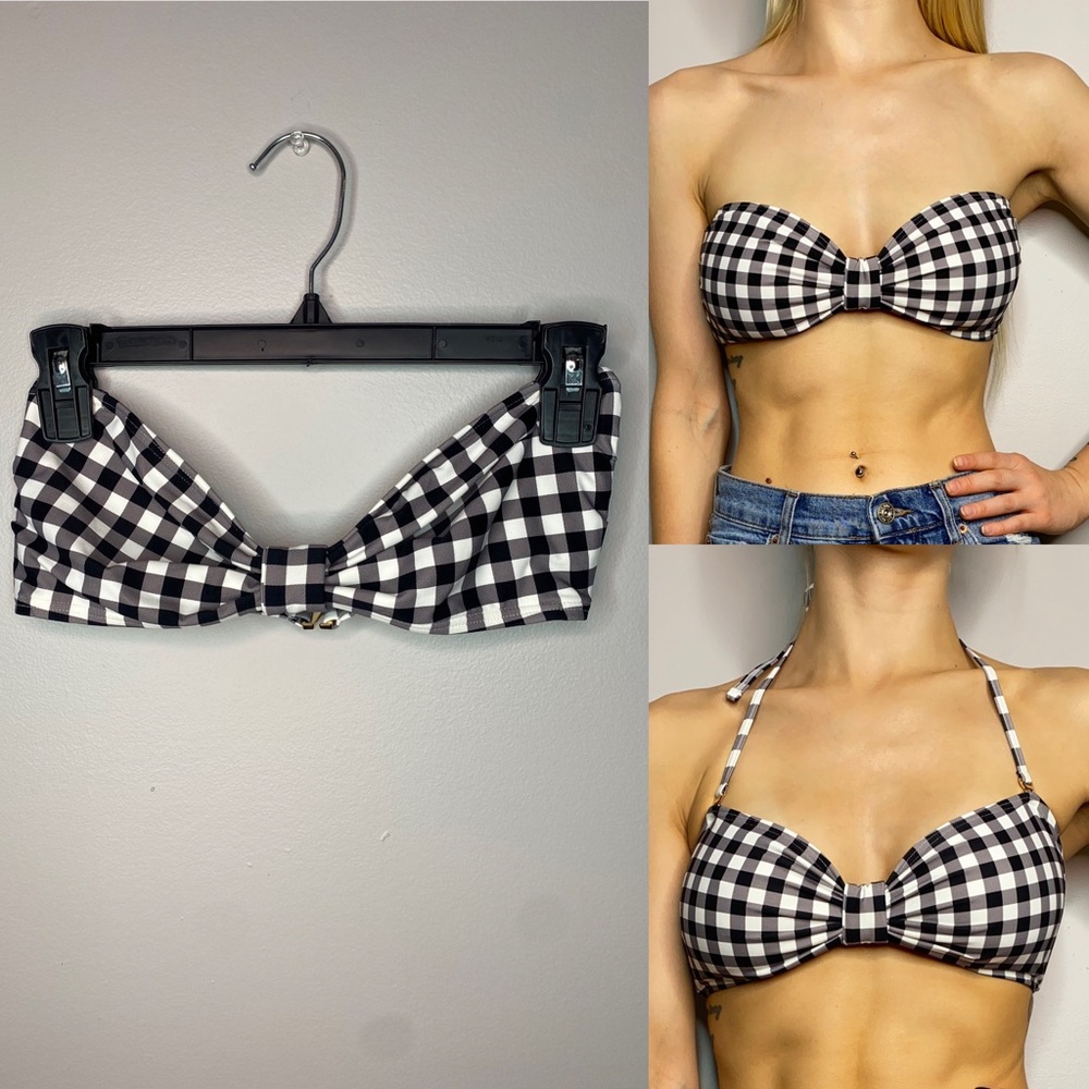 NWOT LOFT Checkered Bikini Top.